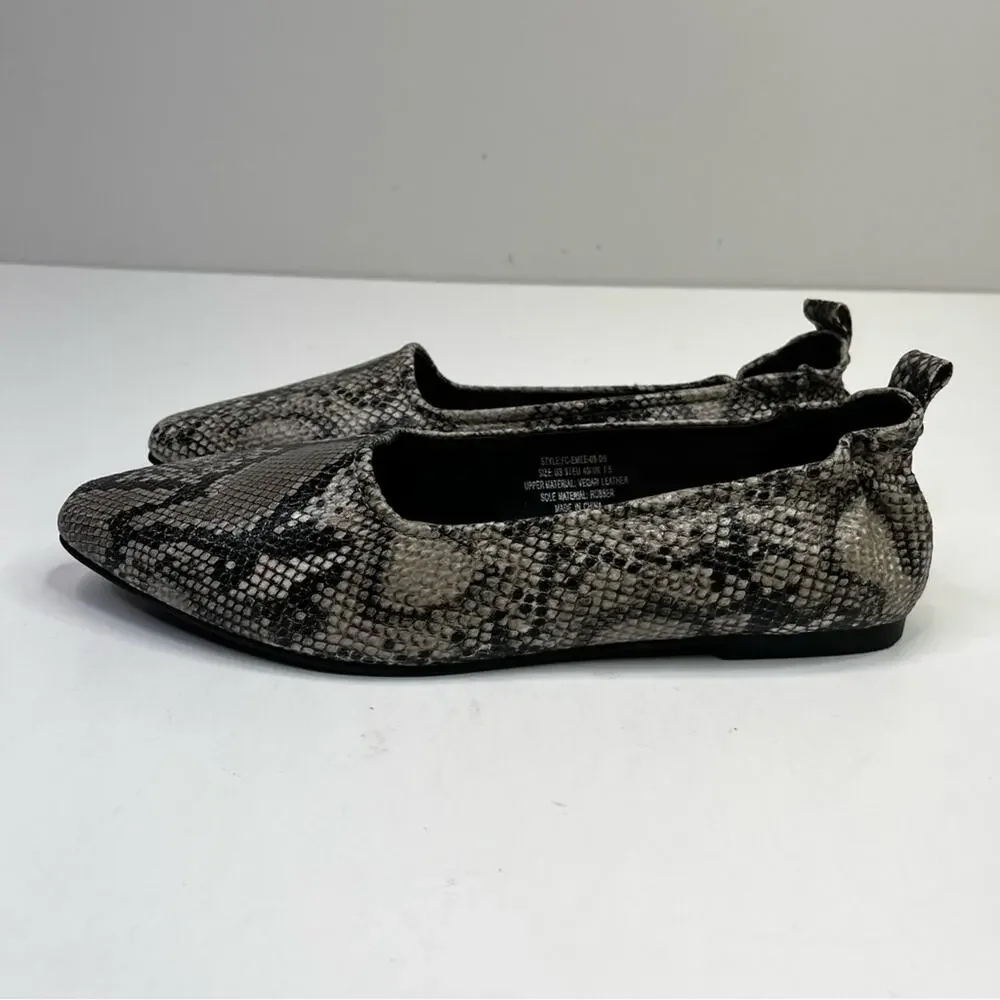 French Connection Emee Animal Print Slip On flats soft truffle - 9